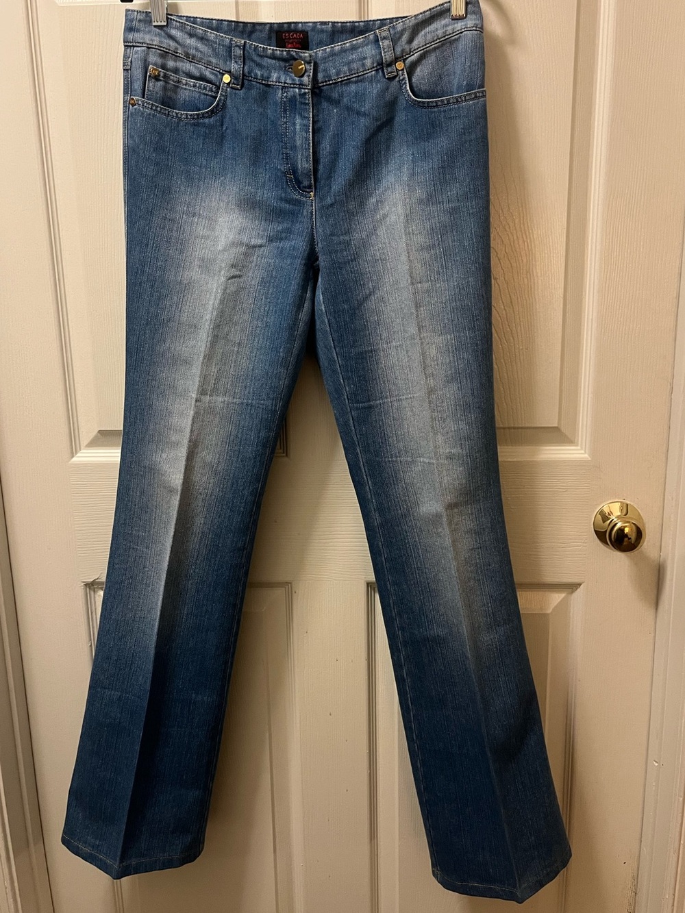 Escada For Neiman Marcus Bootcut Jeans Womens Sz 38 Blue Wash Designer Denim Y2K